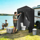 Outsunny 4 ft W x 4 ft L Compact Pop Up Canopy Tent - UPF50+ Portable Privacy Canopy - Black-Pop-up design for fast, solo setup