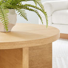 Modway Silas Round Wood Coffee Table - Natural-X-Shaped Base