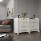 Manhattan Comfort Coney 27.55" Mid-Century Modern Dresser 2-Piece Set - White-Includes 3 Spacious Drawers With Simple .75 Gliding Mechanism.