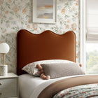 Modway Athena Stain-Resistant Performance Velvet Twin Size Headboard - Rust-Dense Foam Padding