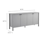 Modway Emmeline 66" 4-Door Scalloped Sideboard Cabinet - Light Grey-Soft-Close Hinges