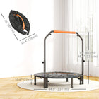 Soozier 45" Rebounder Trampoline for Adult with Adjustable Handle - Orange-Foam handlebar and rubber foot sleeves, ensuring safety and comfort when exercising 