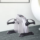 Soozier Portable Mini Pedal Exercise Bike - Silver-Multi-functional LCD display: time, speed, count, total count and calories burned  