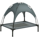 PawHut Elevated Cooling Pet Bed with Canopy for Medium Dogs - Grey-Elevated off the ground for comfort and to allow airflow on all sides 