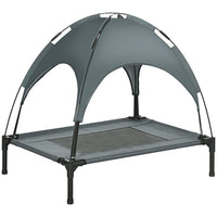 PawHut Elevated Cooling Pet Bed with Canopy for Medium Dogs - Grey-Elevated off the ground for comfort and to allow airflow on all sides 