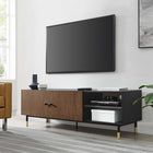 Modway Nexus 60" TV Stand - Black Walnut-Metal Tubular Legs