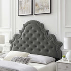 Modway Diana Tufted Performance Velvet Twin Headboard - Charcoal-Assembly Required
