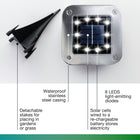 Bell + Howell Solar-Powered Disk Outdoor Path Lights with 8 LED Bulbs - 4 Pack-Auto On/Off Functionality: Equipped with smart light sensors, the disk lights automatically turn on at dusk and off at dawn for hands-free operation. A manual switch on the underside allows optional control