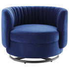 Modway Embrace Tufted Performance Velvet Swivel Chair - Black Navy-Dense Foam Padding