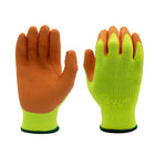 Atlas Natural Rubber Latex Rough Grip Glove - Poly/Cotton Liner - HiVis Orange/Yellow - Small -10-gauge seamless knit poly/cotton liner
