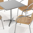 Flash Furniture 27.5'' Square Aluminum Indoor-Outdoor Table with 4 Beige Rattan Chairs (TLH-ALUM-28SQ-020BGECHR4-GG)-7