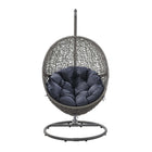 Modway Encase Outdoor Patio Rattan Swing Chair - Grey Navy-Weight Capacity: 330 lb