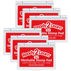 Ready 2 Learn Washable Stamp Pad - Red - 6 Pack-MESS-FREE ART TIME: The ink in this stamp pad washes off skin with soap and water, which makes clean-up quick and easy.