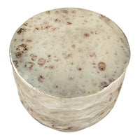 Zuo Pam Side Table - Antique Beige-Electroplated Iron round shape tabletop