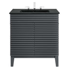 Modway Render 30" Bathroom Vanity - Grey/Black-Particleboard and Laminate Construction