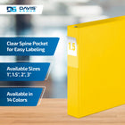 Davis Group Premium Economy Binder - D Ring - 1.5" - Yellow - 6 Pack-D Ring, Non-Locking