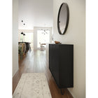 Nexera Slim 2-Door Storage Accent Cabinet - Floating And Wall Mount Bar - Black-5