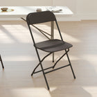 Flash Furniture HERCULES Series 650 lb. Capacity Premium Black Plastic Folding Chair-18 Gauge Steel Frame