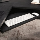 Sauder Tiffin Line L-Desk - Raven Oak-Door fronts feature rattan insert for added style