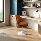 Modway Lippa Swivel Dining Performance Velvet Side Chair - White Rust-Slightly Reclined Back
