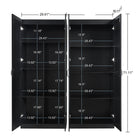 Manhattan Comfort Hopkins 59.22" 2-Piece Modern 11-Shelf Storage Closet - Black-Section 1: Includes 4 Wide Shelves with Adjustable Features. Section 2: Includes 7 shelving compartments