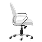 Zuo Enterprise Low Back Office Chair - White-Dimensions: 23.6" L x 25.2" W x 40.6" H