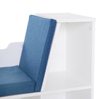 HOMCOM 6-Cubby Bookcase with Seat Cushion - Blue-Suitable for living room, bedroom, study room, home office, etc