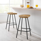 Modway Concord Backless Wood Counter Stools - Oak - Set of 2-Backless Design