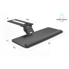 ShoppingAll Adjustable Under Desk Keyboard Tray with 25" W x 9.8" D Slide Out Drawer - Black-6