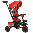 Aosom 6-in-1 Toddler Tricycle with Rotatable Seat - Red-6 in 1 kid's tricycle 