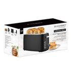 JS Gourmet Retro Collection 4-Slice Long Slot Toaster - Black-Stainless steel body