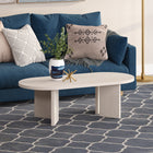 Hudson&Canal Alma 48"W Oval Coffee Table - Alder White-Finished in wood-look alder white