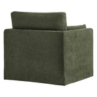 Modway Wellfleet Slipcovered Linen-Blend Armchair - Sage-Rubberwood Legs With Floor Glides