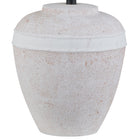 Hudson&Canal Chiara 23" Tall Ceramic Table Lamp with Fabric Shade - White Terracotta/White-Includes a 6 ft. cord with rotary socket switch