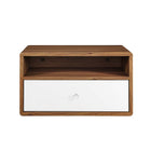 Modway Transmit Wall Mount Nightstand - Walnut White-Assembly Required