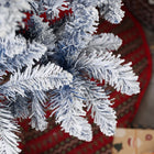 HOMCOM 7' Snow-Flocked Artificial Christmas Tree with Hinged Tips - White-Material: Plastic, Steel 
