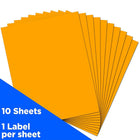 JAM Paper Full Page Labels, 8.5 x 11 Sticker Paper, Neon Orange, 2 Pack (337628613g)-Orange