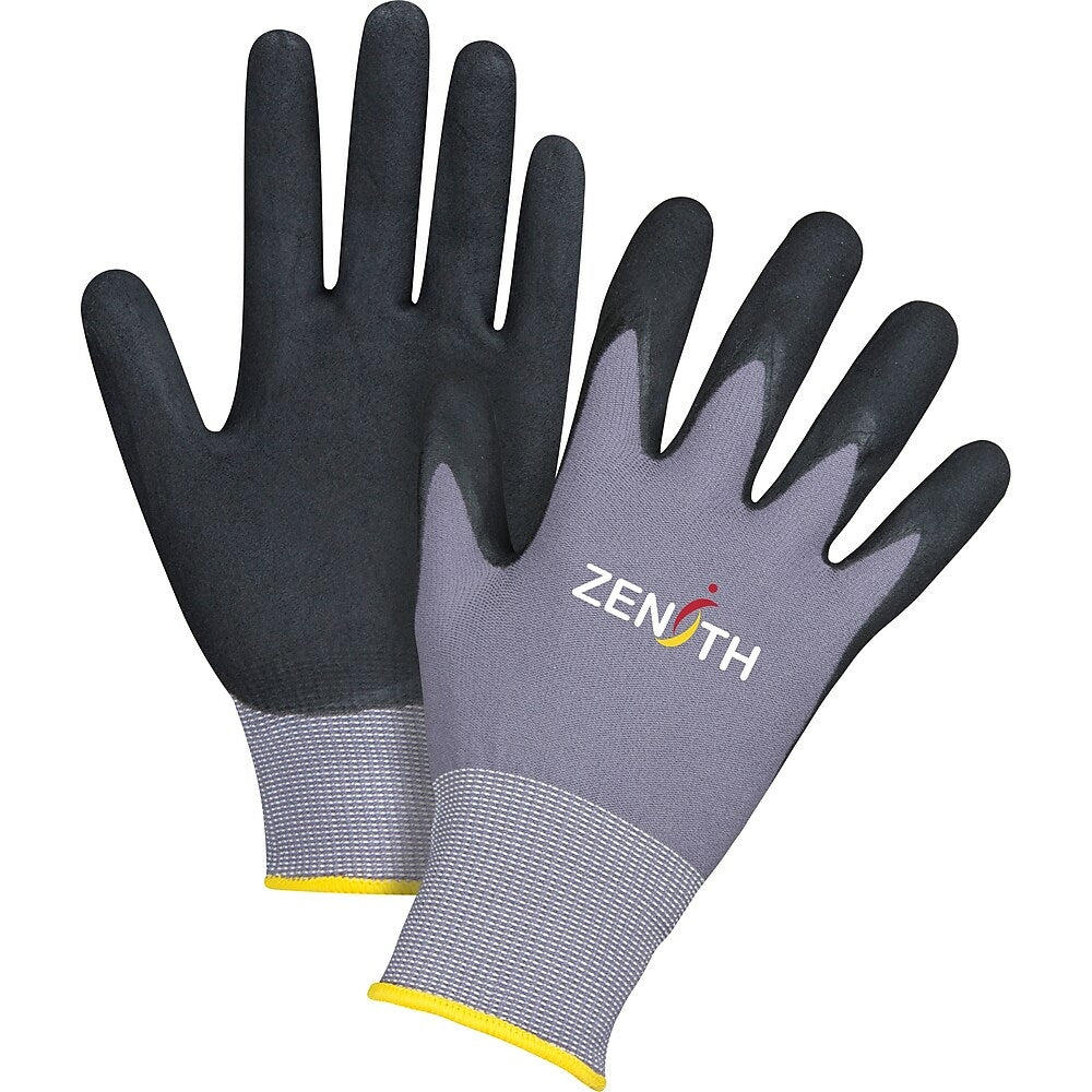 Zenith Safety Zx-1 Premium Gloves, Medium/8, Nitrile/Foam Nitrile