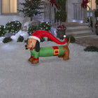 GEMMY Airblown Inflatable Christmas Weiner Dog with Sweater - 32"-Self-inflates in seconds