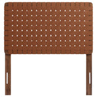 Modway Sparta Weave Vegan Leather Twin Headboard - Walnut Brown-Standing Design