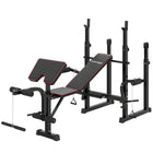 Soozier Weight Bench with Bench Press Rack-Adjustable weights bench offers versatile home gym setup