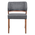 Zuo Sunobu Dining Chair - Azure Grey/Walnut - Set of 2-Cozy polyester linen fabric