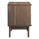 Modway Envision Nightstand - Walnut White-Durable Particleboard Construction