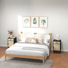 HOMCOM Tall Nightstands with Storage for Bedroom - Black - Set of 2-A drawer keeps books, lamps, pens or bedtime essentials