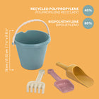 Miniland ECO Junior Sand Set - Pastel Colors - Set of 4-They are made of eco-friendly, environmentally friendly materials. All pieces can be stored in the bucket