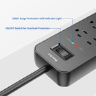ShoppingAll Huntkey Surge Protector Power Strip with 6 Outlets and 2 USB Ports - 4' - Black - 2 Pack-ETL certified with a fire-retardant ABS+PC housing, plus rear keyhole slots for easy wall or desk mounting and cleaner cable management