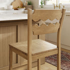 Modway Jax Oak Wood Counter Stool With Wavy Razor Back - Weathered Oak-Armless Design
