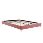Modway Sutton Performance Velvet Twin Bed Frame - Dusty Rose-Twin Bed Frame
