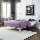 Modway Ollie Full Bed Frame - Silver-Slatted Poplar Wood Support System