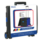 BAZIC Products Folding Cart on Wheels with Lid Cover - 16" x 18" x 15" - Black/Blue-Size: 16"x18"15"(when expanded); 18"x18"x4"(when folded)